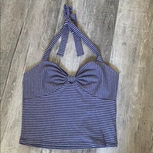stripped halter crop top